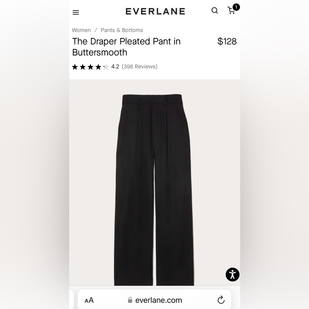 NEW Everlane The Draper Pleated Pant in
Buttersmooth- Size 14R